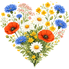 Cuore di fiore selvatico Colorato Nature Floral Design