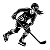 Female Hockey Player Skating with Puck