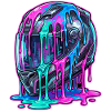 Abstrakter Helm mit Farbfluss