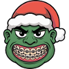 Green Santa Braces Grin