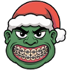 Green Santa Braces Grin