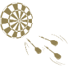 Silhouette minimalista del giocatore di freccette