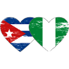 Cuba Nigeria Flag Heart Flag Used