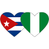 Cuba Nigeria Flag Heart Flag