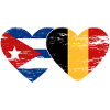 Cuba Belgium Flag Heart