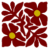 Red Flowers Transparent Symmetrical Design
