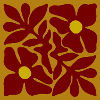 Red Flowers Organic Symmetrical Design