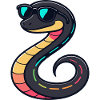 Neon Snake with Glasses