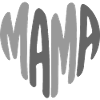 Mom lettering heart logo