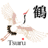 Kanji art volant Tsuru