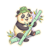Panda on bamboo path