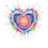 Geometric heart with flower focus