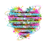 Flower heart in rainbow frame
