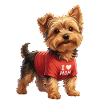 Yorkshire Terrier Heart Motif Mom
