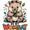 Wombat with leaves and sunglasses