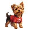 Yorkshire Terrier Heart Motif Mom