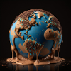 Melting earth made of chocolate