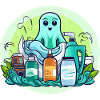 Green Cleaning Spirit Cartoon