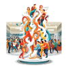 Colour Swirls Encounters Sculpture