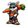 Funny Easter Bunny with Carrot Rabbit