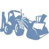 Bagger Radlader Baugeräteführer Silhouette