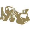 Bagger Radlader Baugeräteführer Silhouette