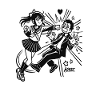 Manga-Anime-Mädchen-Heldin-Szene