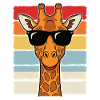 Cool Giraffe Retro Sunglasses Animal Shirt