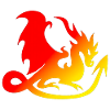 Flammen Drachen Silhouette