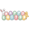 Cute Easter Bunny Chick and Eggs