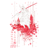Oni - samurai mit Sakura Kirschblüten