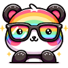 Rainbow Panda with Sunglasses