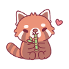 Cute Red Panda Loves Bamboo