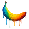 Banana with a colourful gradient