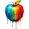 Apfel mit buntem Farbverlauf