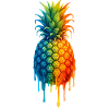Pineapple with a colourful gradient