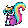 Regenbogen-Eichhörnchen-Brille
