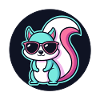 Turquoise Squirrel with Glasses