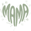 Mom Heart Font with Flowers