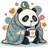 Cuddly panda under cloud cover
