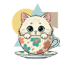 Kitten in teacup design