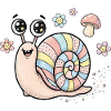 Bunte Regenbogen Schnecke für Kinder