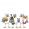 North German Mafia Seagulls Burger French Fries Beer