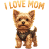 I Love Mom Yorkshire Terrier Design