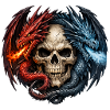 Feuer und Eis Drachen Schädel Totenkopf 