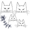 Cats with flower tendril