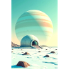 retro futuristic space landscapes 1960s aesthetic