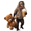 Affe Teddybär Eiskaffee Motiv