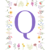 Monogram "Q", floral initials