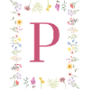 Floral initials "P", letters monogram